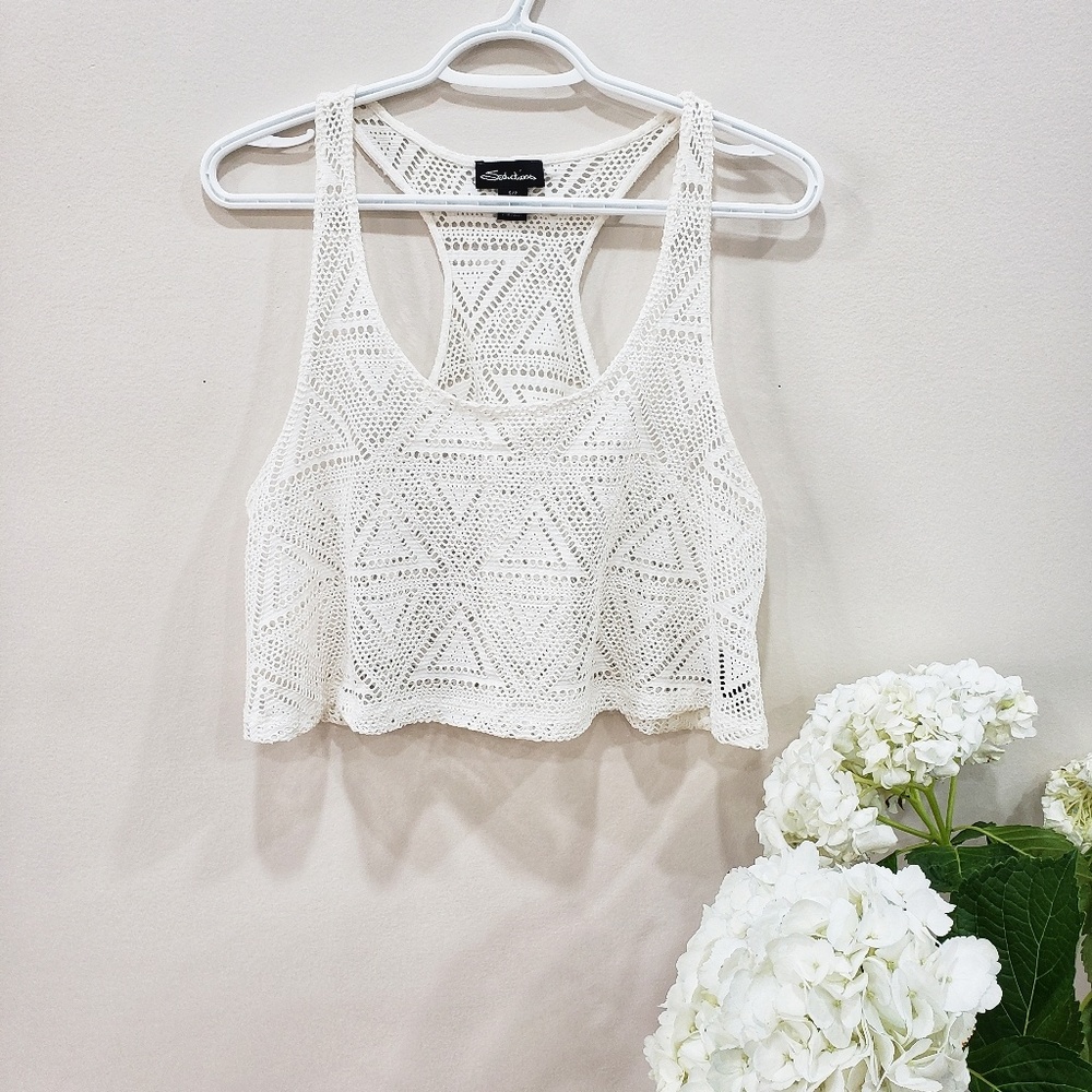 Cute White Crop Tank in Size Small
